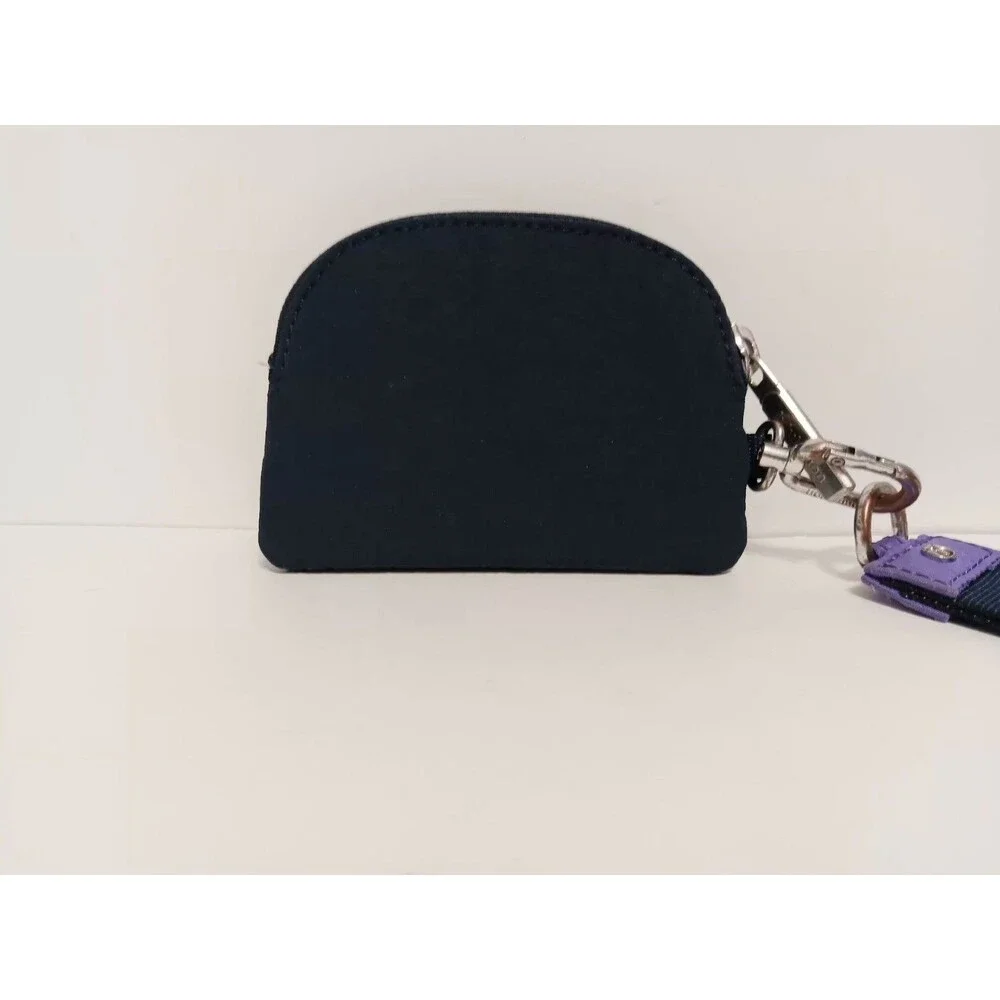 Lululemon Pouch Wristlet Keychain Midnight Blue Zip Around 4